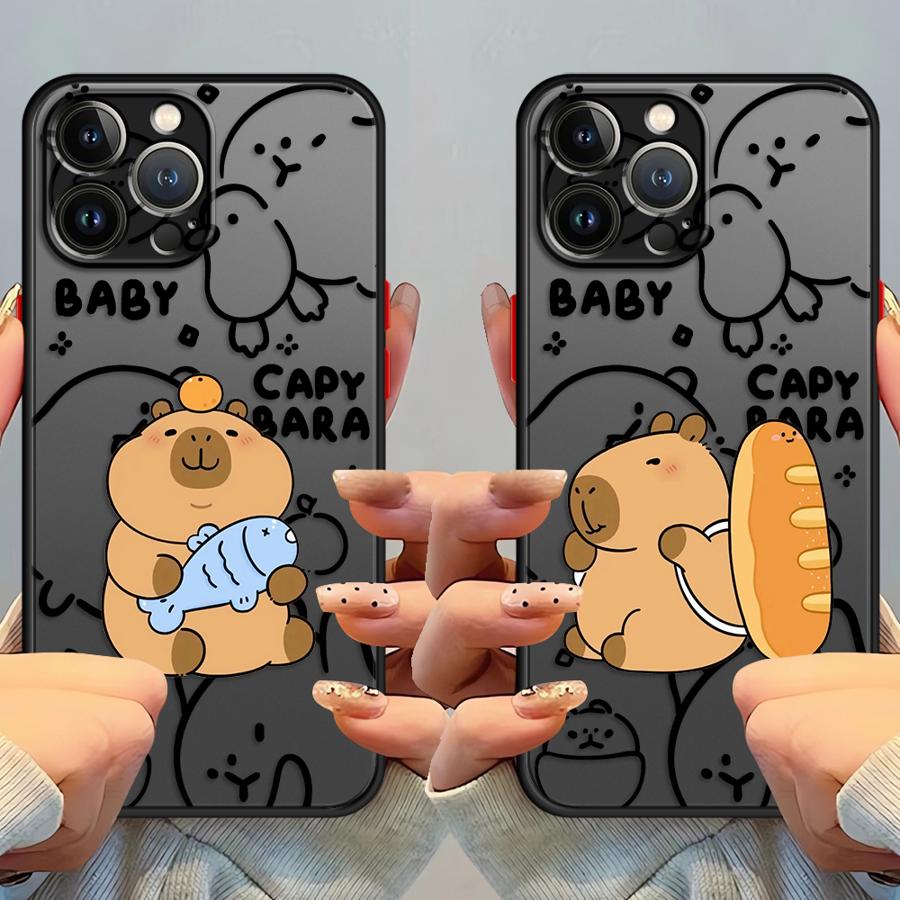 Cute Capybara Case for iPhone 17 Pro Max 11 XS XR 13 Mini 7 8 SE 15 14 Air 16 Plus 12 Funda Back Phone Cover