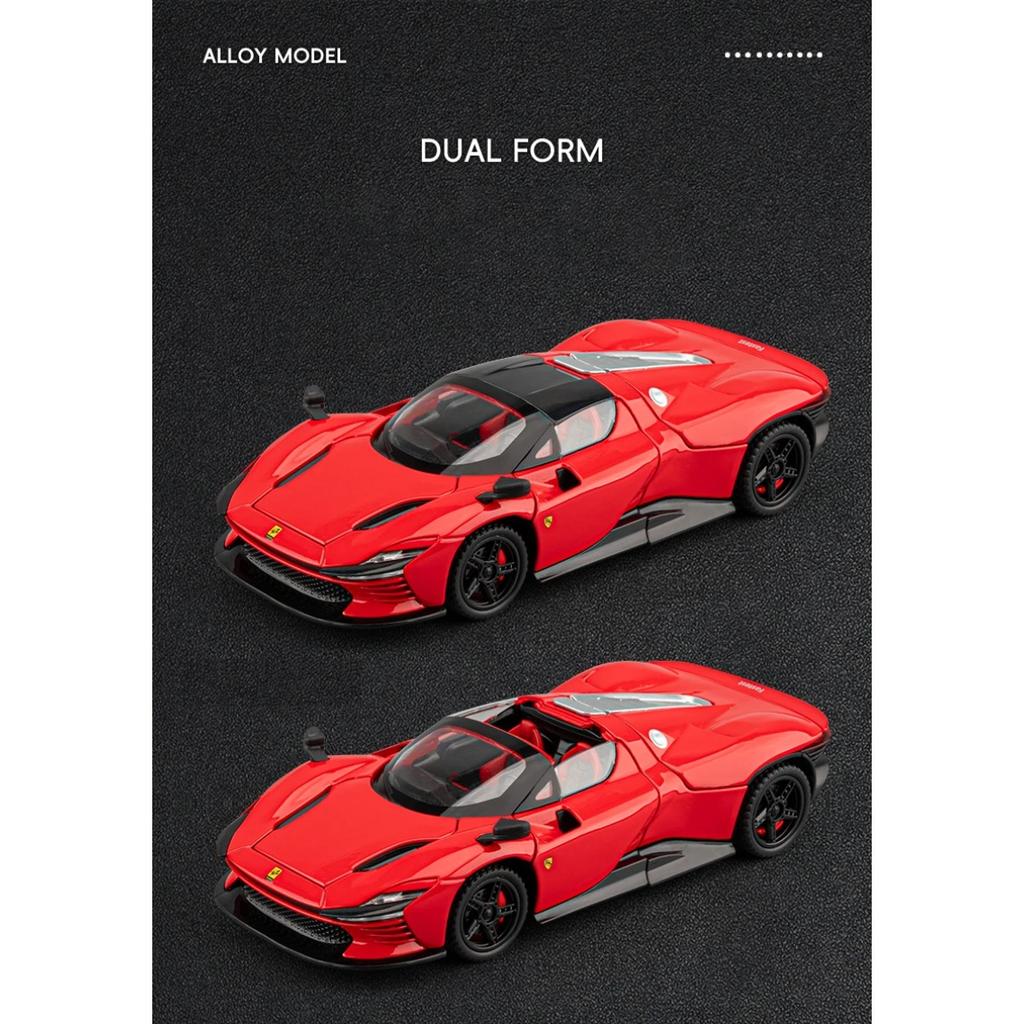 1/32 Ferrari SP3 Daytona Legierung Sportwagen Modell Druckguss Metall Rennfahrzeuge Automodell Sound Licht Simulation Sammlung Kinderspielzeug Geschenk