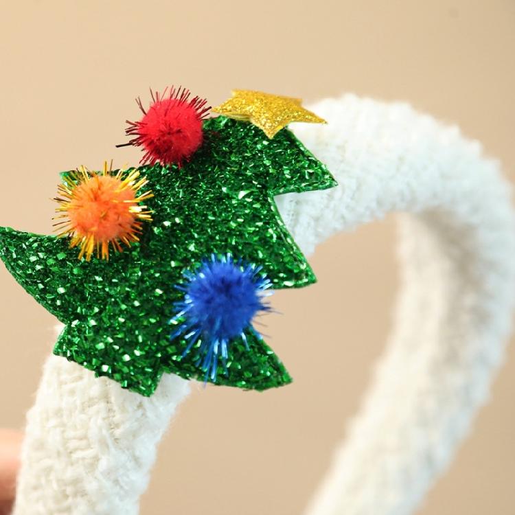 Santa Hair Hoop Snowman Christmas Tree Headband with Glitter for Party