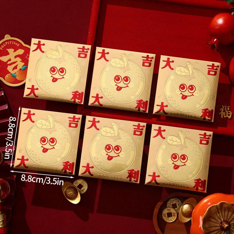 1/6/24pcs Red Envelope Chienses New Year Money Envelopes Gift Bag Hongbao Lucky Money Bag Spring Festival Nouvel An Chinois 2026