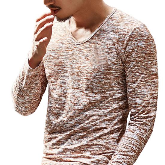 Menn Bluser V-hals Elastisk Topp Kamuflasje Langermet Herreskjorte for høsten