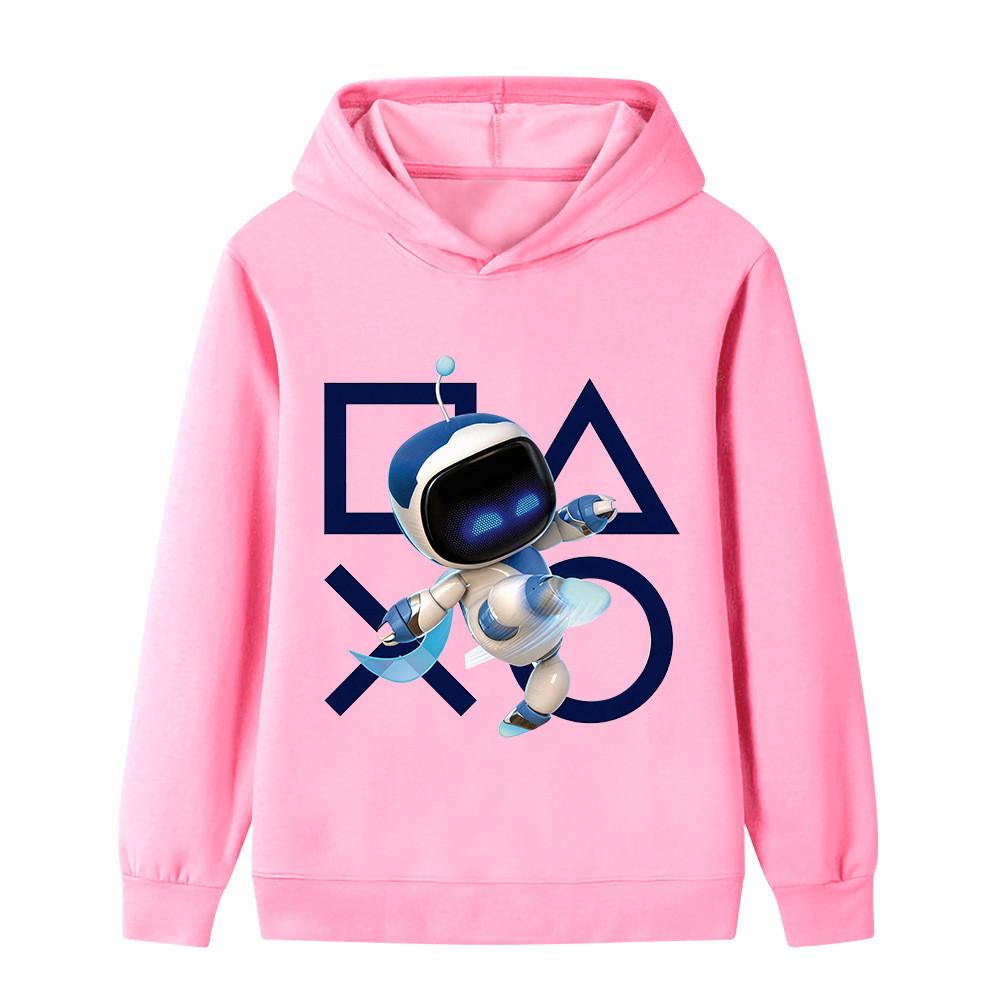 B1338 Kids Boys Girls Astro Bot Printed Casual Long Sleeves Hoodie