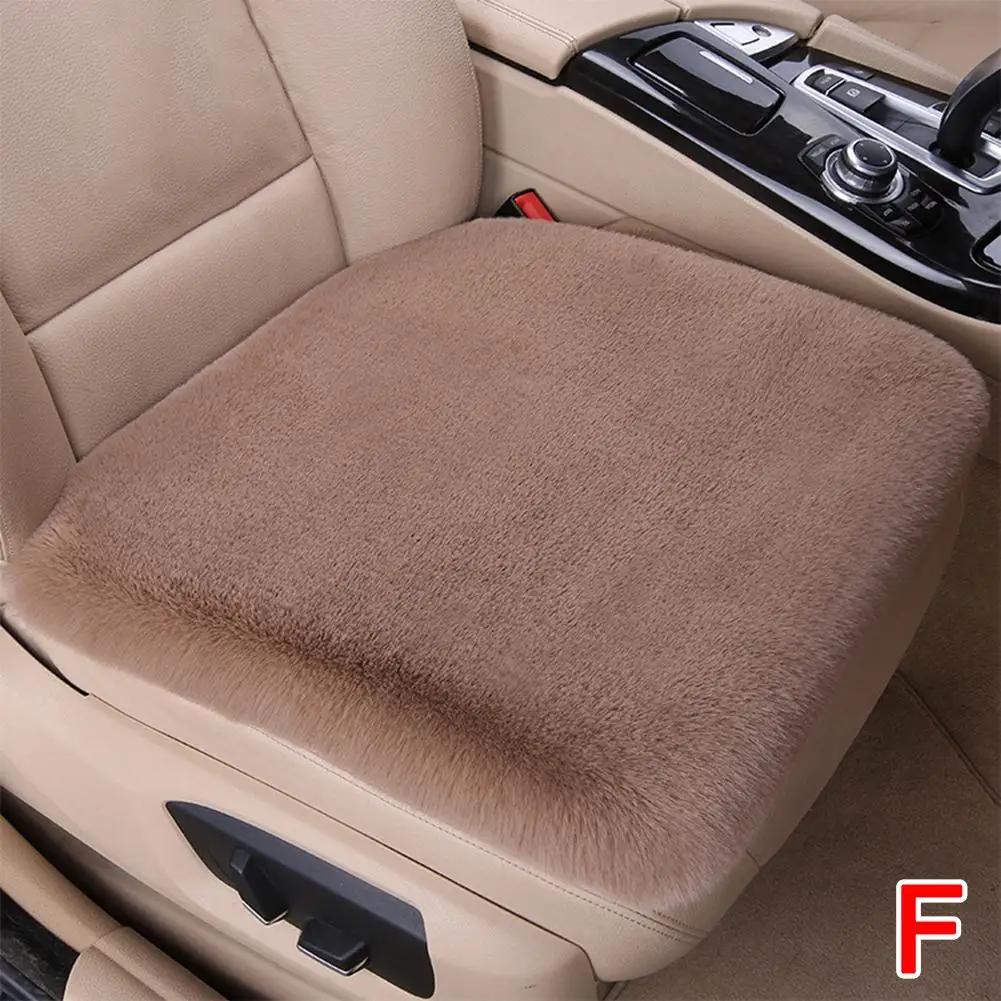 Car Seat Cushion Driver Seat Cushion Winter Warm Fluffy Cover Thick Pad Car Interior Wool Chair Seat Plush Accessories Home Q1R1