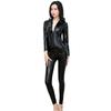 Sex underwear Sexy mirror bright patent leather temptation tight one-piece leather jacket Folio double zipper performance suit