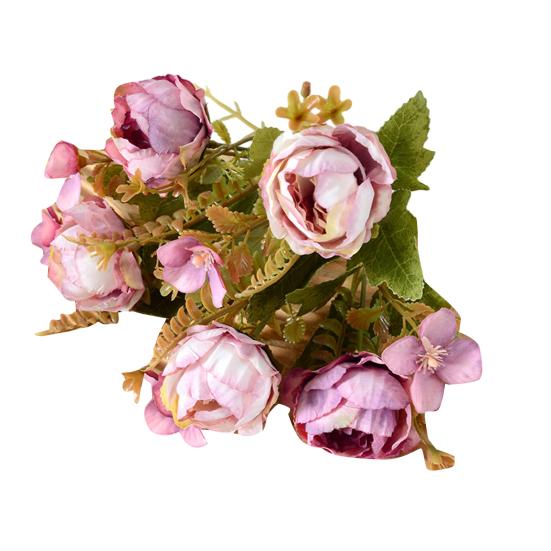 Mixed Artificial Flowers Bouquet Fake Peony Rose Hydrangea Flower for Vase Faux Silk