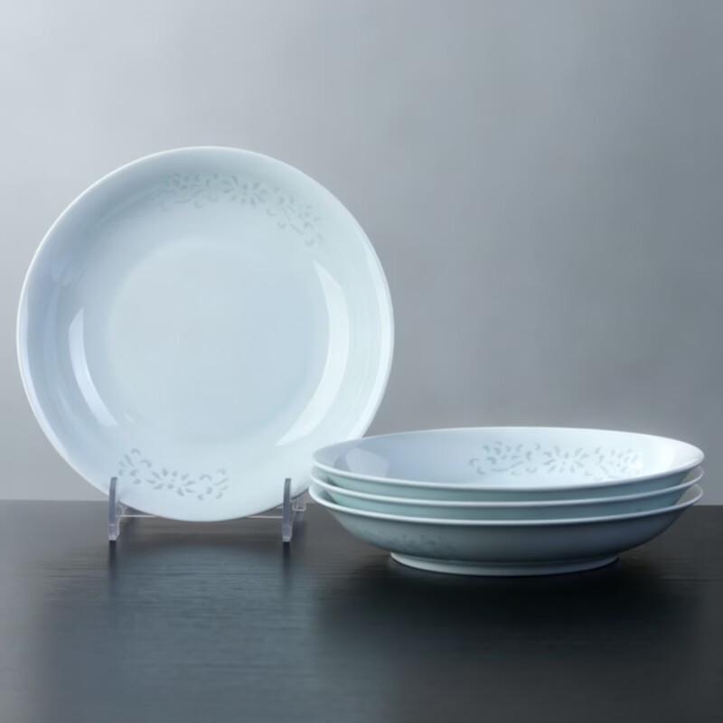 Jingdezhen Underglaze Celadon Ceramic Dinner Plate Set