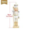 36CM 1Pcs Nutcracker gold snowflake walnut soldier solid wood Christmas decoration home living room tabletop crafts