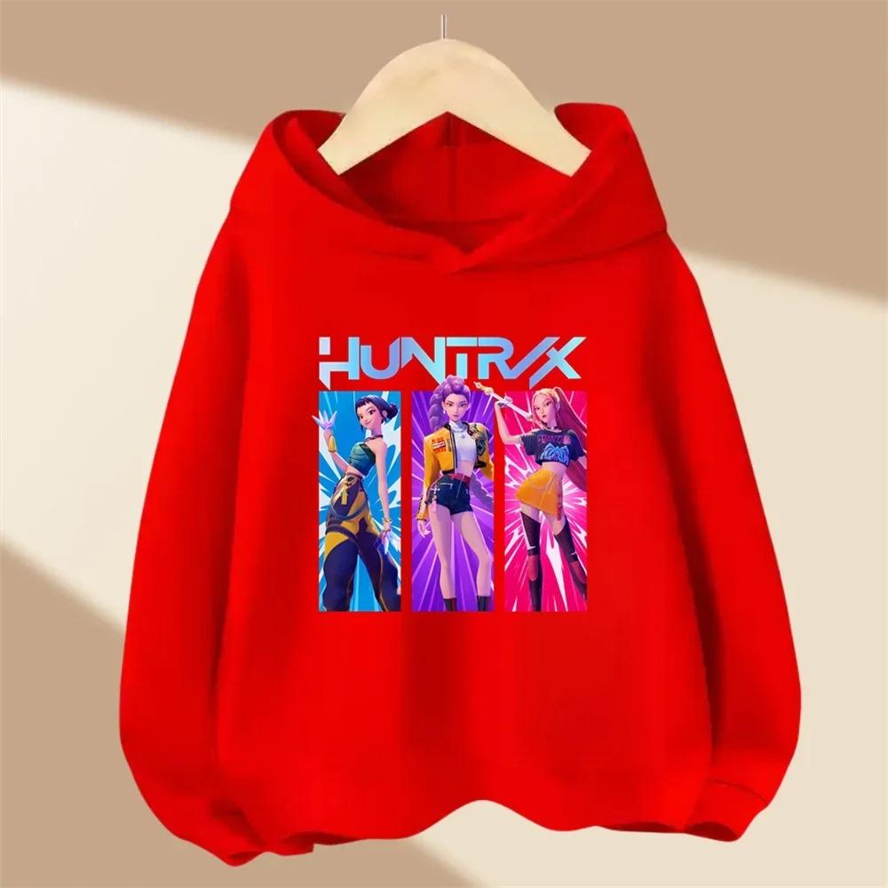 Dětské dívčí anime oblečení Kpop Lovci démonů Ležérní móda Teplá podzimní zimní mikina s kapucí