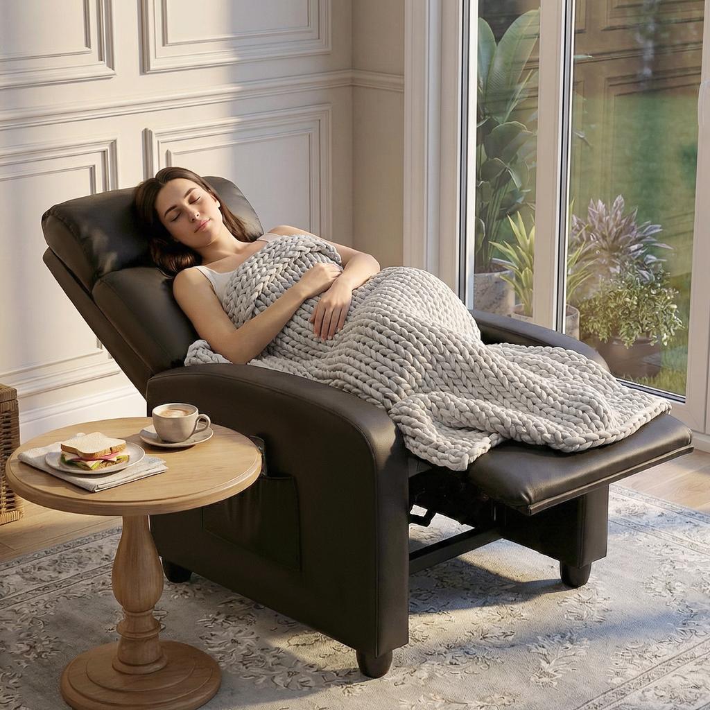 Relax Armchair TV Chair With Vibration Massage Reclining Function 2 Massage Points Remote Control 68 X 88 X 98 Cm Brown
