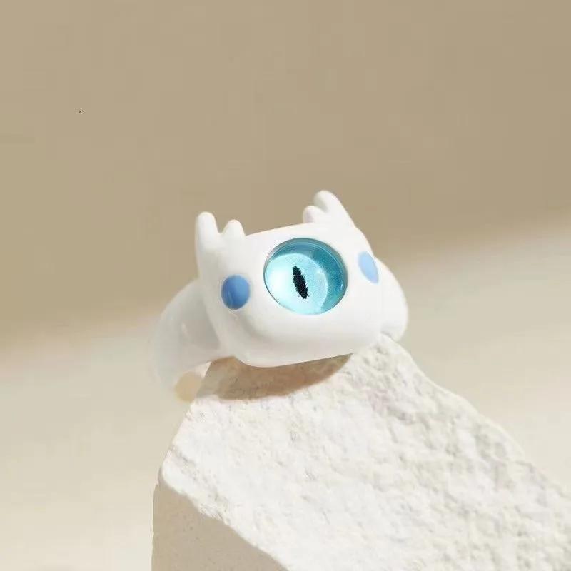

Hip Hop Big Eye Little Monster Open Rings Women Cartoon Cute CDevil Resin Finger Ring Y2K Fashion Couple Friends Jewelry Gifts resizable