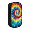 Benutzerdefinierte Koreanische Bunte Tie Dye Regenbogen Kunst Federmäppchen für Jungen Mädchen Große Aufbewahrung Stifte Tasche Box Schulbedarf
