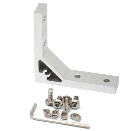 Iverntech 4-Piece 18x78x78mm Strong Support Corner Brackets for 2020 Series V-Slot Aluminum Extrusion Profiles, 16 M5 Screws and 16 M5 T-Nuts
