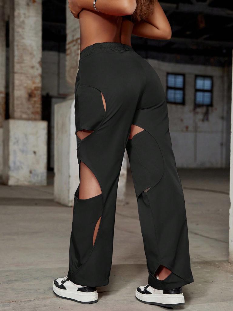 Rose Beauty A Rave Two Tone Cut Out Cargo Pants