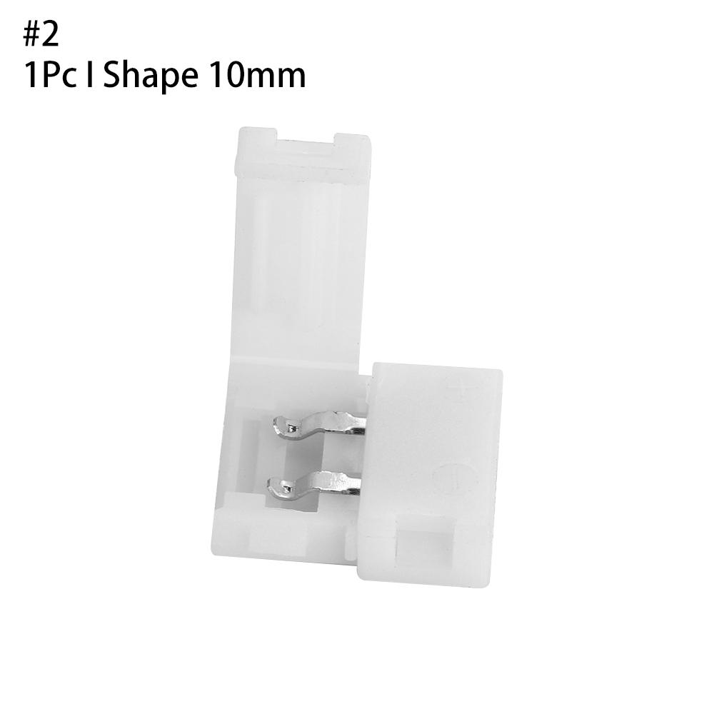 1/5/10Pcs New Corner  Solderless 8mm 10mm 2Pin PCB LED Strip Connector