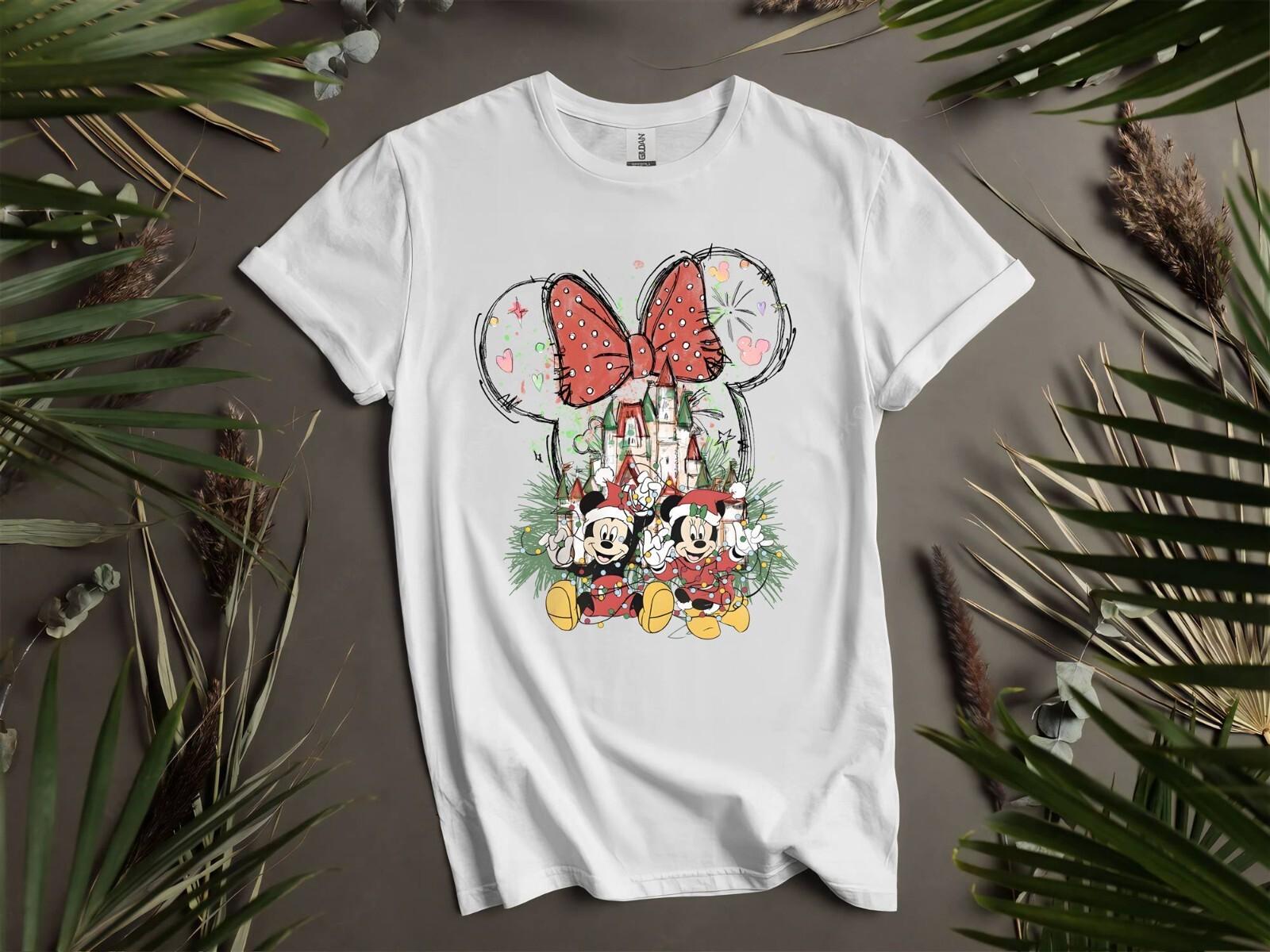 Mickey Minnie Christmas T-shirt T shirt Men Women Unisex Tshirt I75 S