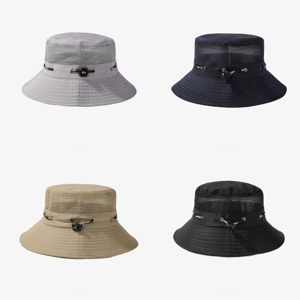 Black Mesh Fisherman Hat Men Summer New Outdoor Leisure Sunshade Sun Hat Travel Mountain Simple Basin Hat Fishing Hat