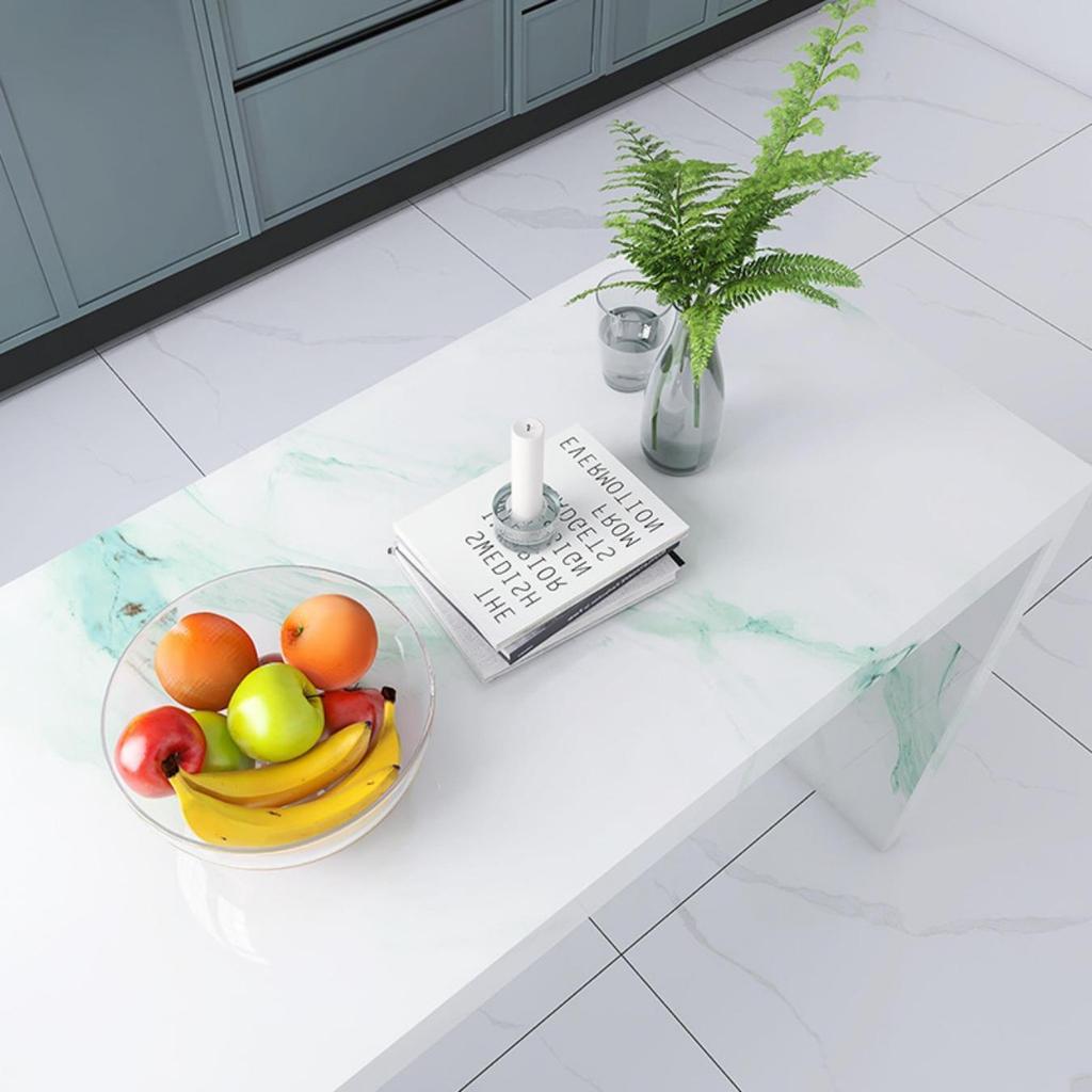 Film auto-adhésif en marbre pour cuisine, poêle à Film résistant à l'huile, étanche à l'humidité, autocollant de carrelage de rénovation d'armoire de comptoir