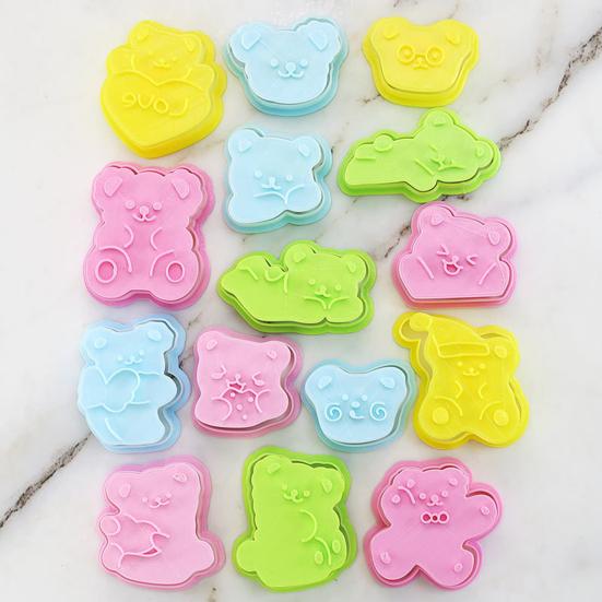 Useful Quick Demold Bear Themed Fondant Mold Food Grade Reusable Cookie
