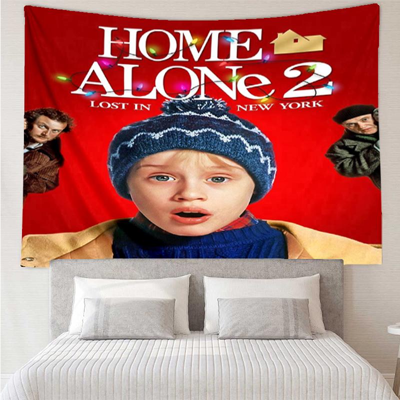 Home Alone Print Tapestry, Backdrop, Easy Setup, Ideal for Bedroom, Office & Living Room, with Aesthetic Wall Hanging Decor.