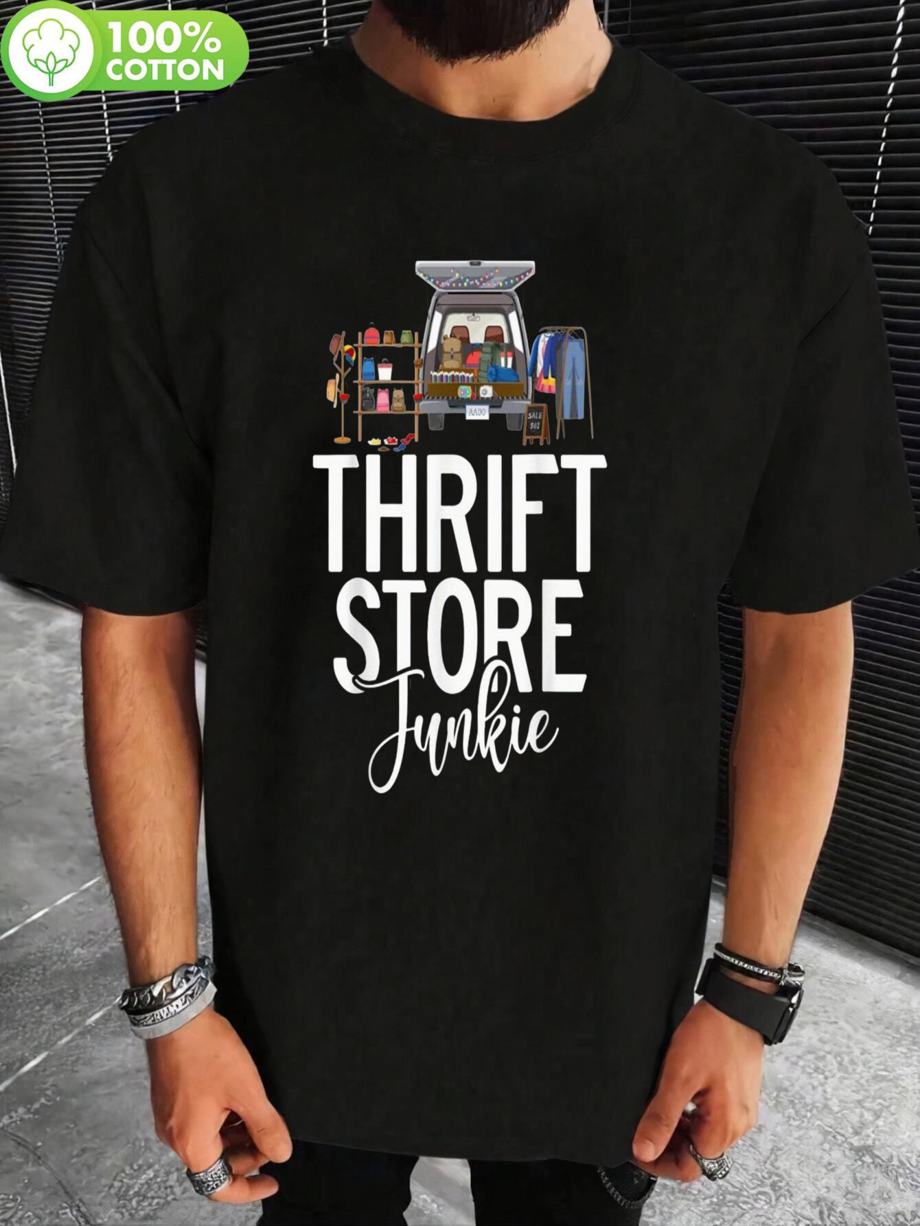 1pc Thrift Store Junkie Graphic Tshirt - 100% Cotton Shor... S