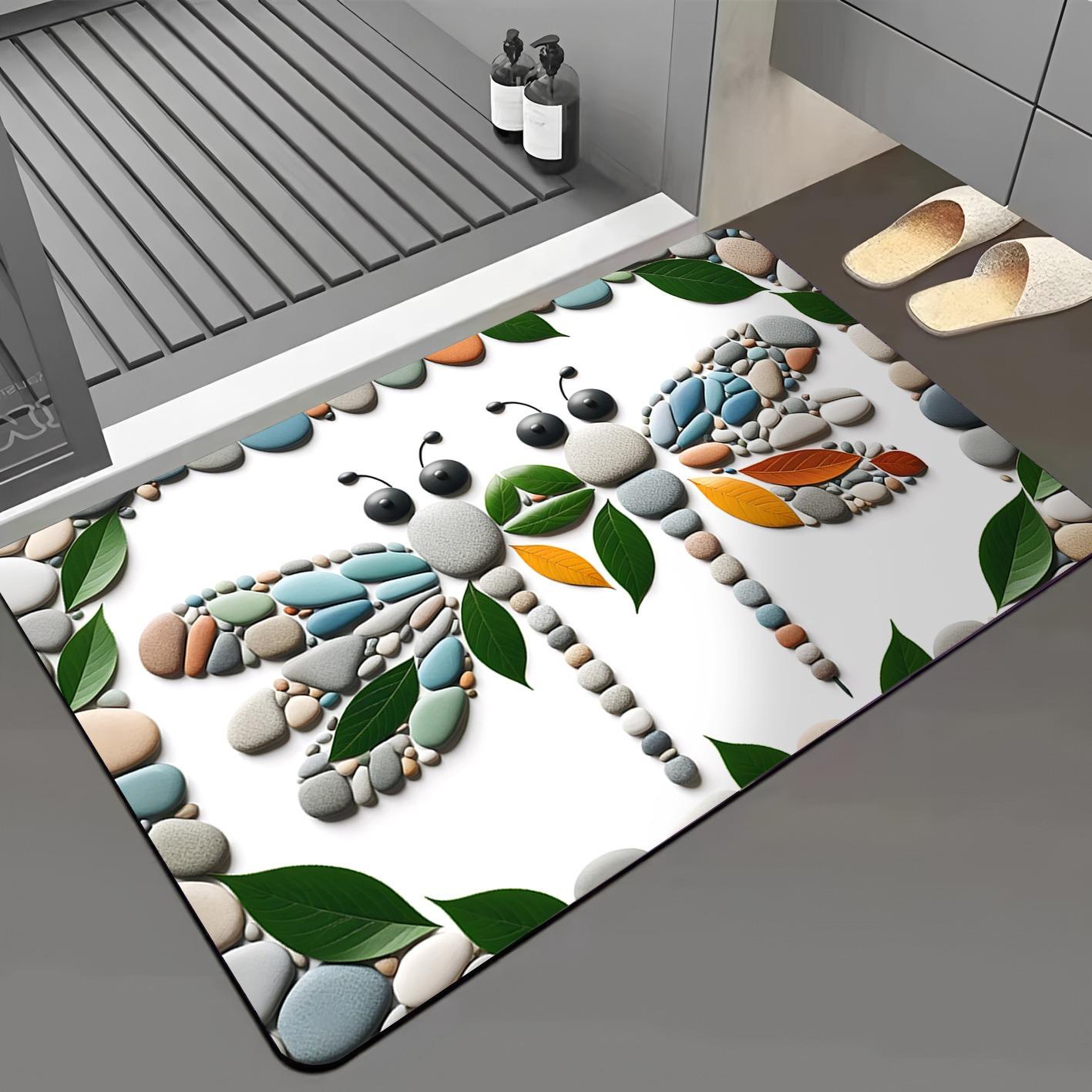 

Cartoon Pebble Bathroom Diatomaceous Earth Floor Mat Absorbent Door Mat Entrance Mat Anti Slip Fast Drying Living Room Carpet 40x60cm