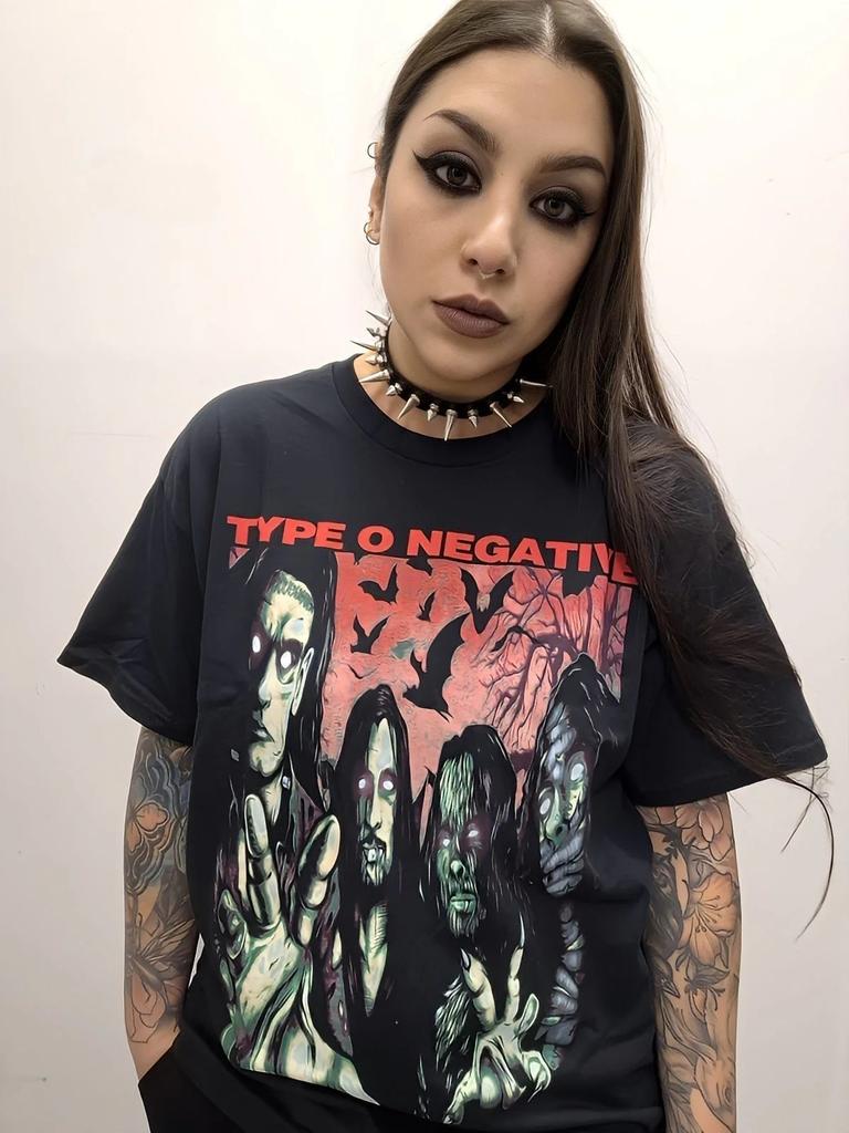 Type O Negative The Green Unisex Print Cotton TShirt Gothic Metal Streetwear Unisex Crew Neck Short Sleeve Tee