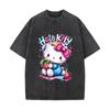 XH+74 MINISO 2026 Summer Vintage Wash Printed Pure Cotton Shoulder Style Men's and Women's Round Neck Short Sleeved Couple T-shirt