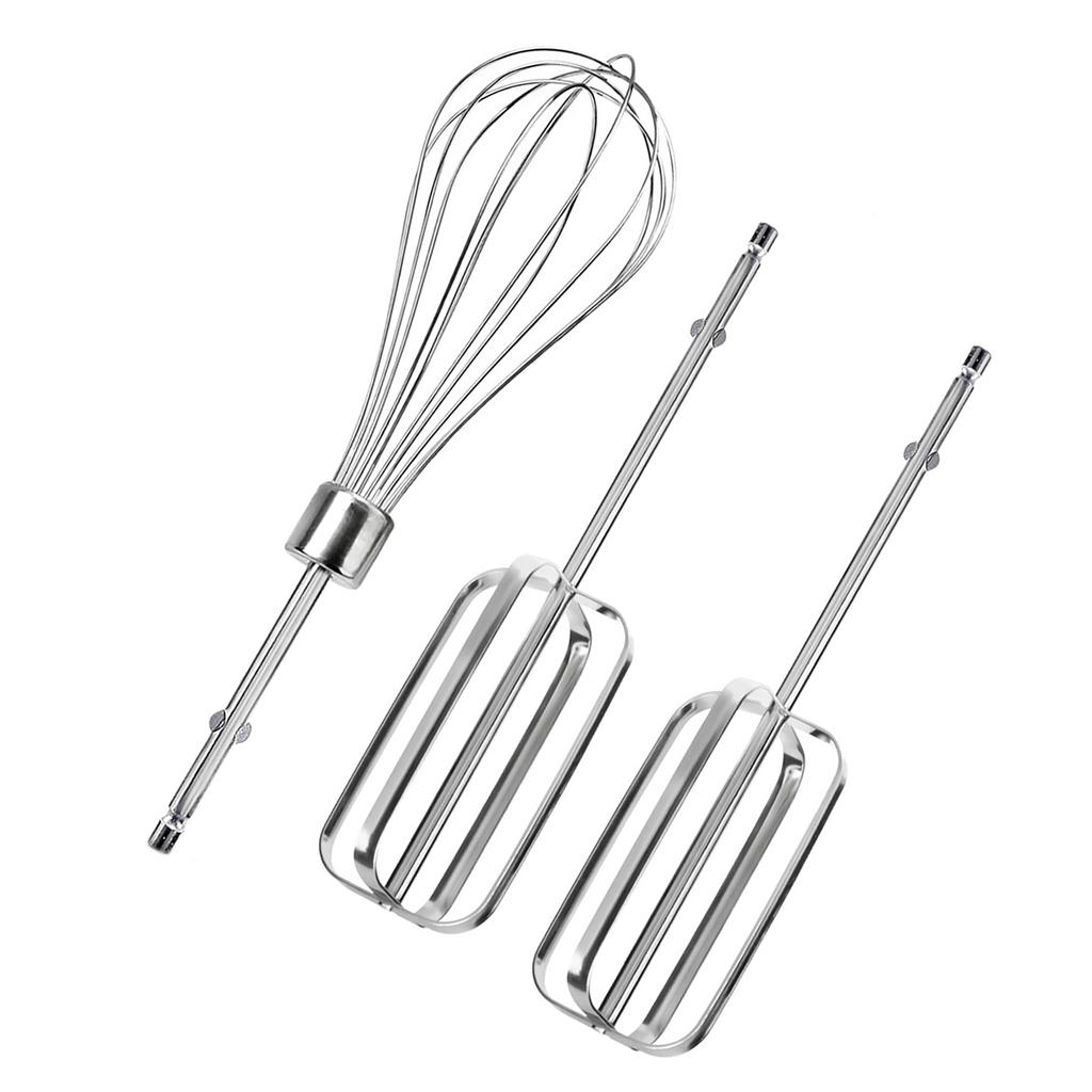 Pack of 3 Stainless Steel Beater Attachments Flour Mixing Whisk Handheld Mixer Accessories Perfect for Hand Mixer Baking