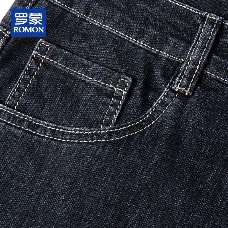 ROMON Men's Summer Loose Straight Fit Stretch Denim Jeans