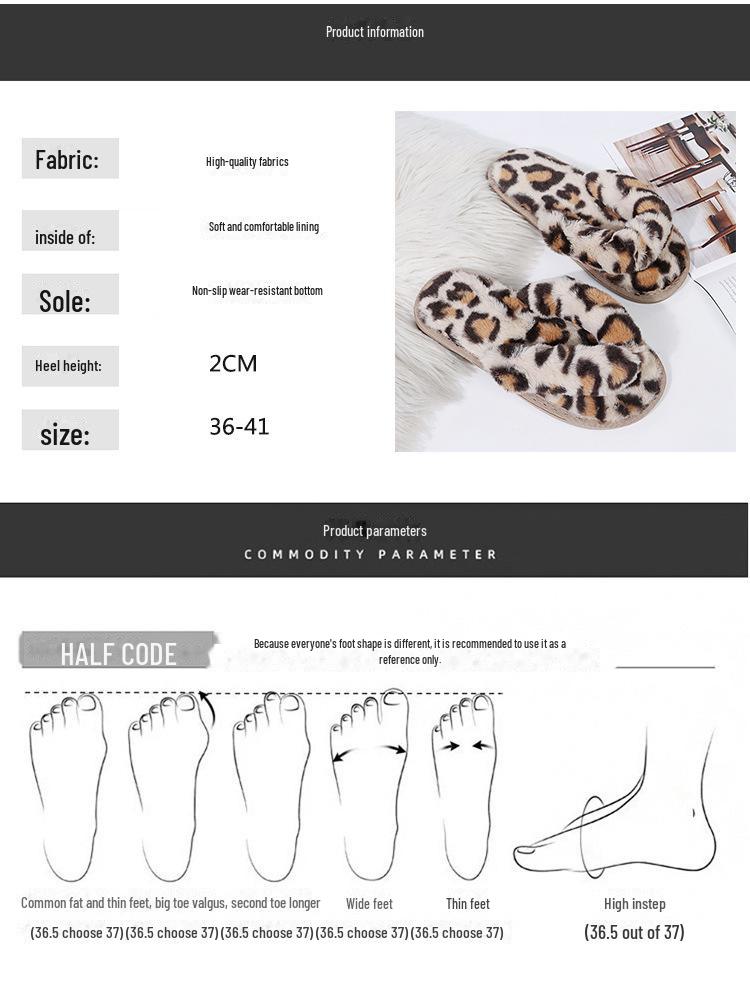 2023 Women's European & American Style Herringbone Fur Flat Slippers