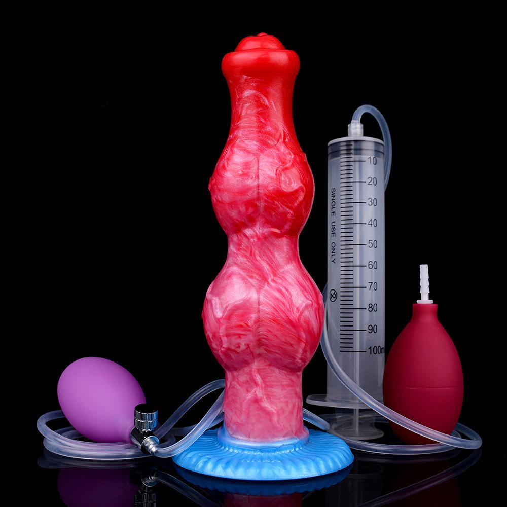 Inflatable Silicone Female Masturbator with Water-Spraying Dildo Simulation