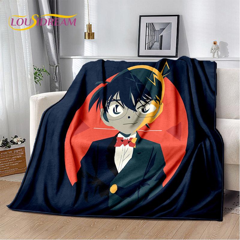 Detective Conan Cartoon Anime Soft Plush Blanket,Flannel Blanket Throw Blanket for Living Room Bedroom Bed Sofa Picnic Cover 3D