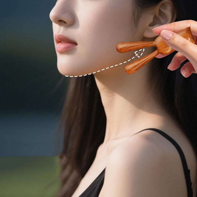 Sandalwood Rabbit Nose Scraping Massage Comb Clearing Meridians Collaterals According To Eye Acupoints Promote Blood Circulation