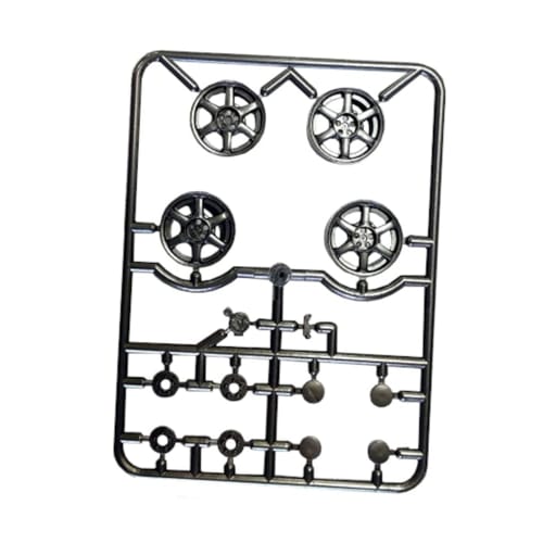 Asuka Model 1/24 Orange Wheels Drift-six (White & Gunmetal) Plastic Model Parts OW-18 (1 Each)