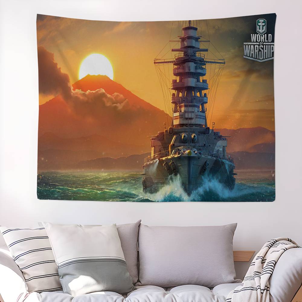 

Warships Games World Of Warships Printed Large Wall Tapestry Cheap Hippie Wall Hanging Bohemian Tapestries Mandala Home Decor 74x94cm(29x37in)