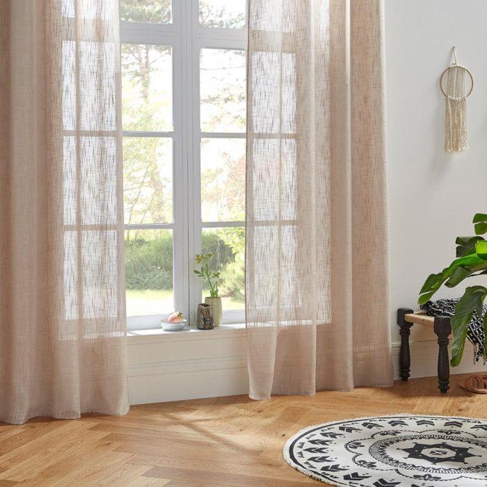 Voilage tissé sablé "Alton" 140 x 240 cm Atmosphera - Lin