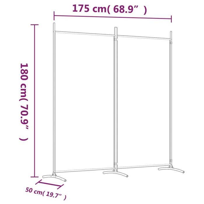VidaXL Cloison de Séparation 2 Panneaux Séparateur de Pièce Pliable Diviseur Écran d'Intimité Paravent Décoration Salon 350258