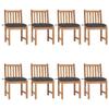 Day and Night - Day and Night Garden Chairs 8 Units Solid Teak Wood with Cushions