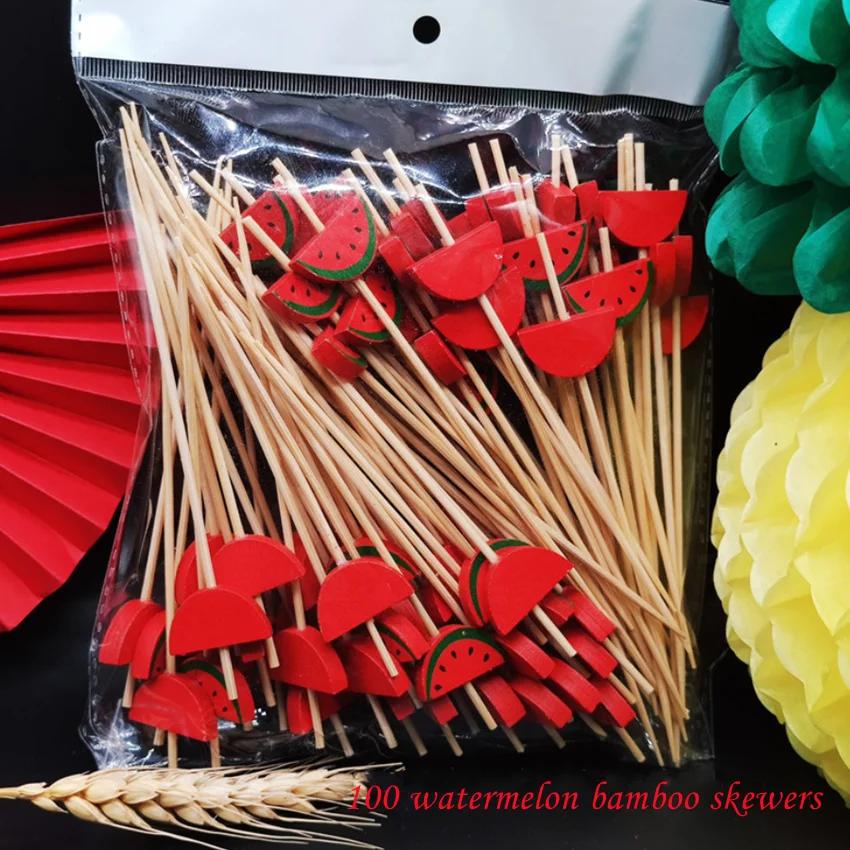 100Pcs Disposable Bamboo Sticks Food Fruits Cocktail Handmade Toothpicks Picnic Party Decorations Christmas Daily Use Decoration