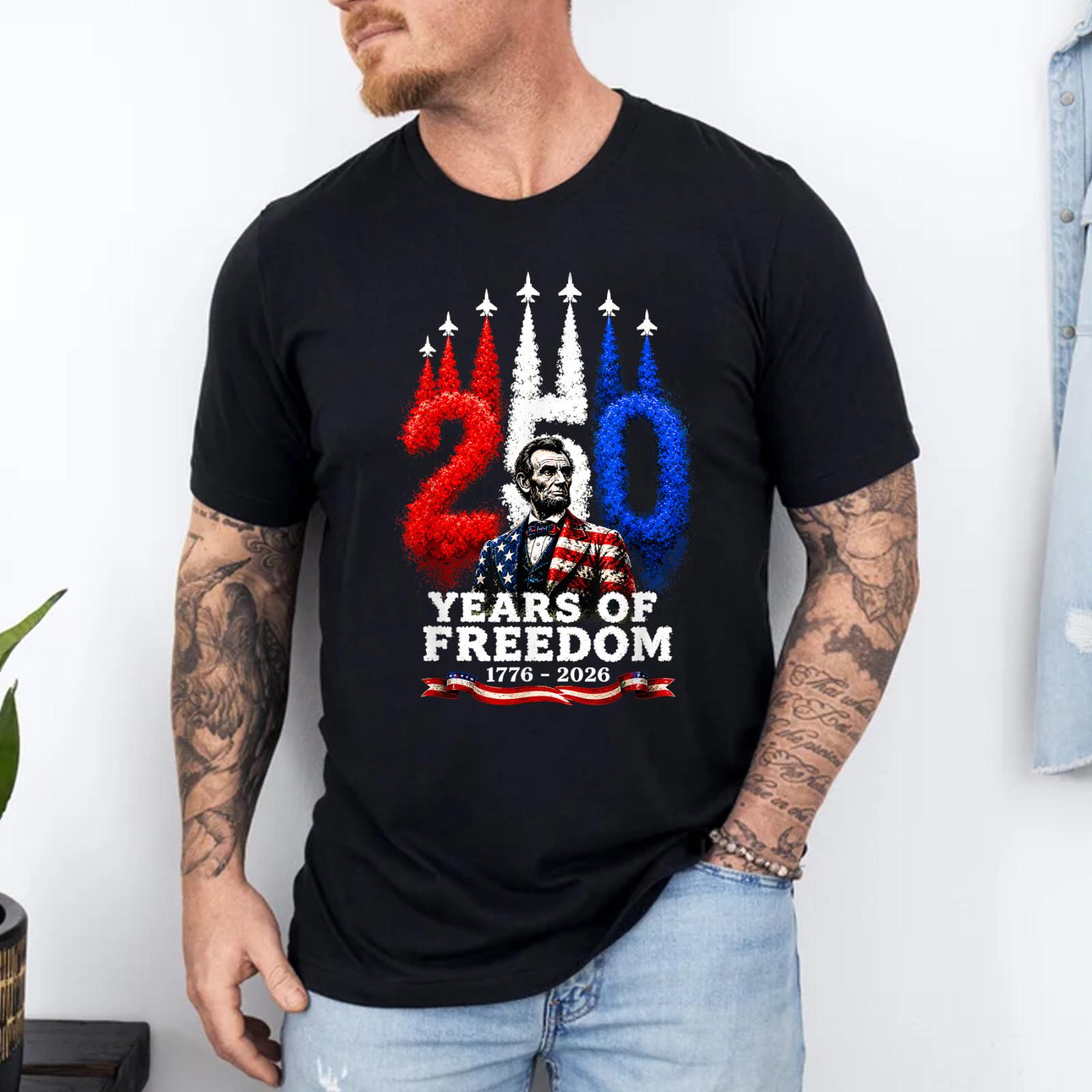 Abraham Lincoln 250th Anniversary USA 250 Years 4th July T-Shirt S разноцветный