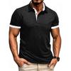 Men's Light Blue Contrast Trim Polo Shirt Short Sleeve Slim Fit Golf Shirt