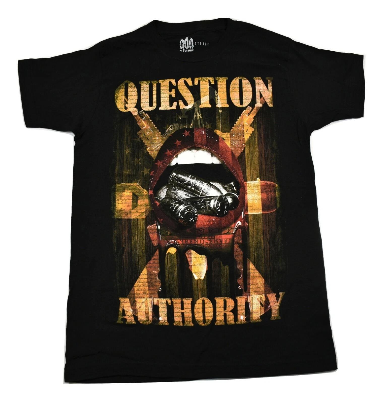 

Get Down Art Mens Question Authority By Daveed Benito Protest Shirt New S-2XL 4XL