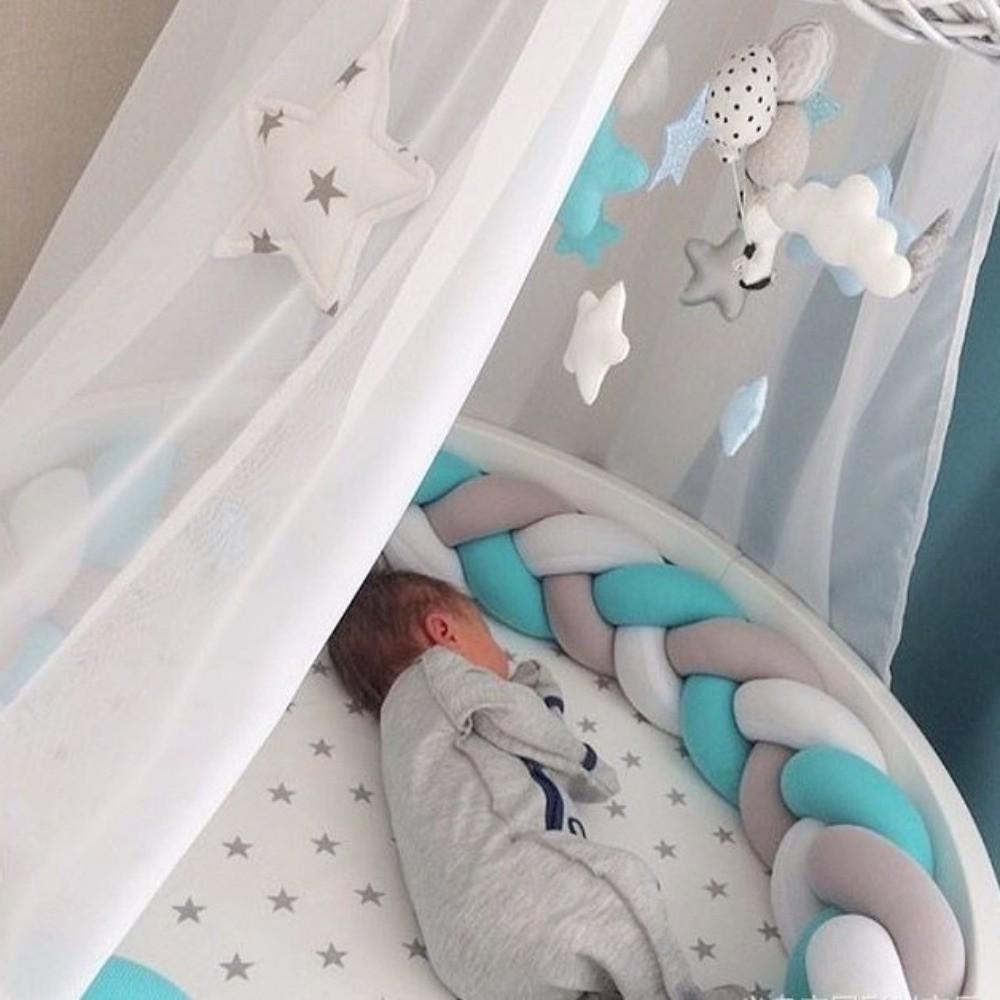 Handgefertigter Bettschutz Atmungsaktives Geflochtenes Kissen Babykrippenschutz Gitterbettumrandung Heimdekorationen