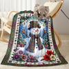 Winter Wonderland Snowman Flannel Blanket-Soft and Suitable for Sofas,Beds,Offices,Travel,All Seasons,Great Gift for Holidays and Birthdays.