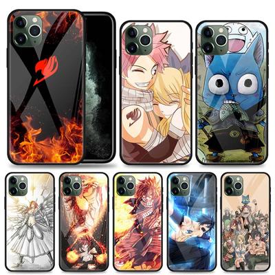 Etui ze szkła hartowanego na iPhone 12 Mini 11 12 Pro Max 7 8 XR SE X XS MAX 6 6s 7 8 Plus 11 Pro Fairy Tail Erza Natsu telefon pokrywa