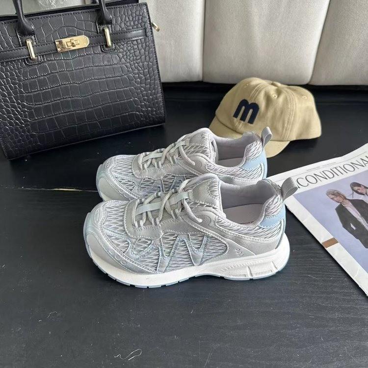 

Summer Mountaineering Daddy Shoes Women s Leather Thicksole 2025 Explosive Single Mesh Breathable Lightweight Outdoor Running Sneakers 40