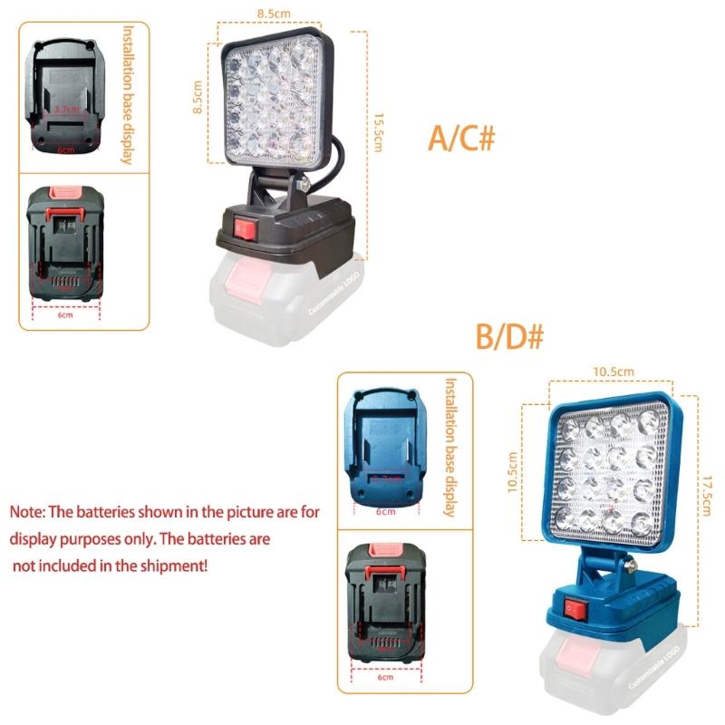 LiBattery LED Work Light USB Charging For 14.4-20V Battery Cordless Lighting Tool USB Power Supply for Outdoor Activity