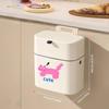 Wall-Mounted Hanging Trash Can with Lid for Kitchen and Bathroom