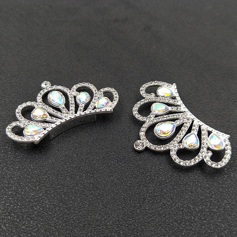 Engood 30Pcs AB Rhinestones Crown Button Sewing Trim & Embellishments Craft Buckles for DIY Hairpin Accessories Bridal Headwear
