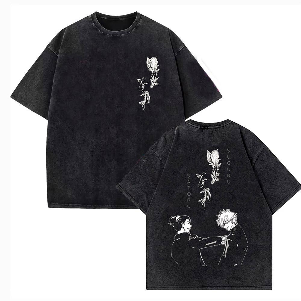 Anime Jujutsu Kaisen Choso Print T-Shirt Herren Damen Y2k T-Shirts Vintage Gewaschene Baumwolle T-Shirt Harajuku Männliches Kurzarm-T-Shirt